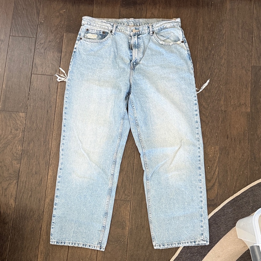 Zara Sky Blue Relaxed Jeans
